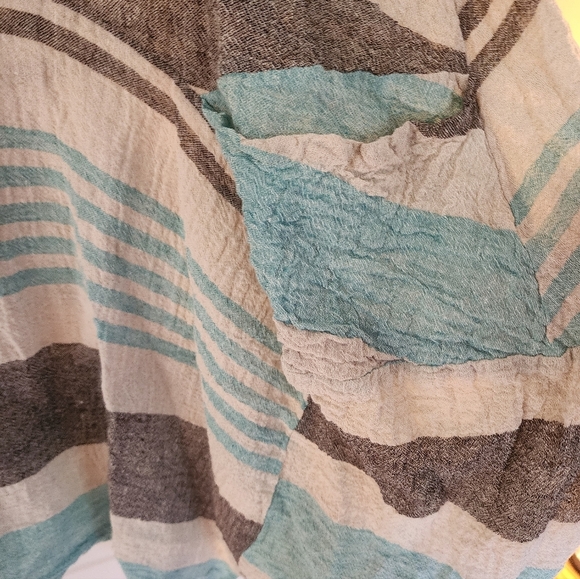 Luukaa Karen Tunic Linen Size 18 Cream & Mint Lagenlook Artsy - Picture 5 of 9